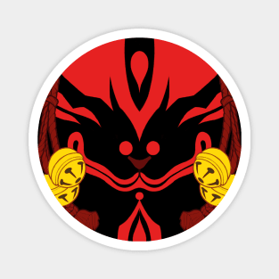 Kitsune Mask - V2 BLACK Magnet